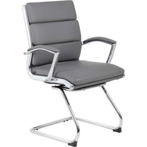 Boss Office Products Boss Executive Guest Chair with Metal Chrome Finish - Gray B9479-GY